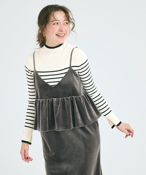 coca(coca)(コカ)の「【WEB限定セール】アンゴラタッチ 配色ハイネックニット(ニット/セーター・レディース・ブラック/グレー/その他1/ブラウン・L/M/S)」の20枚目の写真
