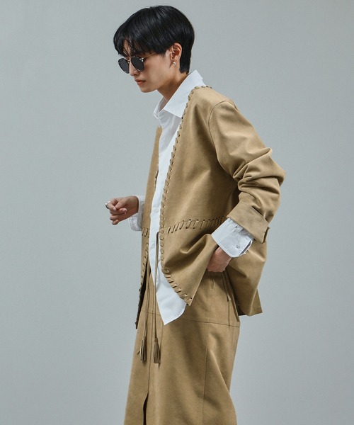 SALON adam et rope'(サロン アダム エ ロペ)の「ウルトラスウェードノーカラータッセルジャケット(ノーカラージャケット・レディース・オフホワイト/ベージュ・FREE)」の11枚目の写真