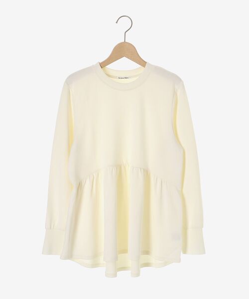 le.coeur blanc（ルクールブラン）の「【吸湿発熱】ギャザーレイヤープルオーバー（Tシャツ/カットソー・レディース・オフホワイト/グレー/ブラック/キャメル・38）」の5枚目の写真