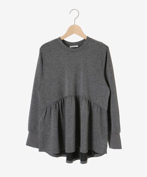 le.coeur blanc（ルクールブラン）の「【吸湿発熱】ギャザーレイヤープルオーバー（Tシャツ/カットソー・レディース・オフホワイト/グレー/ブラック/キャメル・38）」の20枚目の写真