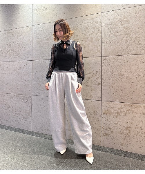 LUGIVA（ルギヴァ）の「【LUGIVA/ルギバ】ポンチワイドカービーパンツ（その他パンツ・レディース・ブラウン/グレー/ブラック/ホワイト/ピンクベージュ・FREE）」の7枚目の写真