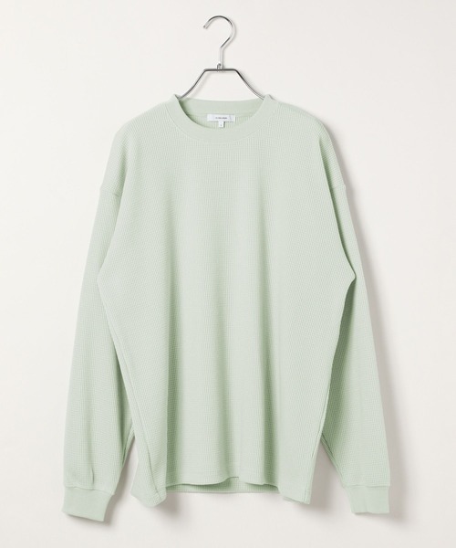 GLOBAL WORK（グローバルワーク）の「クリーンワッフルスウェット/598010（スウェット・メンズ・ブラック/ホワイト/ダークブラウン/ライトグリーン・SMALL/MEDIUM/X-LARGE/LARGE）」の8枚目の写真