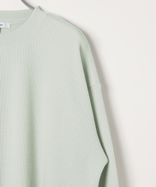 GLOBAL WORK（グローバルワーク）の「クリーンワッフルスウェット/598010（スウェット・メンズ・ブラック/ホワイト/ダークブラウン/ライトグリーン・SMALL/MEDIUM/X-LARGE/LARGE）」の10枚目の写真