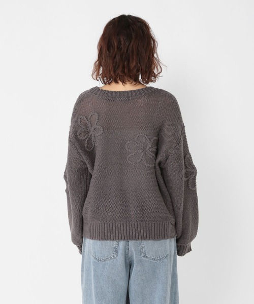 studio CLIP（スタディオクリップ）の「3ゲージクラフト刺繍フラワーニットプルオーバー（ニット/セーター・レディース・スモーク/ライトグリーン/オレンジ・FREE）」の11枚目の写真