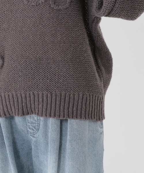 studio CLIP（スタディオクリップ）の「3ゲージクラフト刺繍フラワーニットプルオーバー（ニット/セーター・レディース・スモーク/ライトグリーン/オレンジ・FREE）」の15枚目の写真