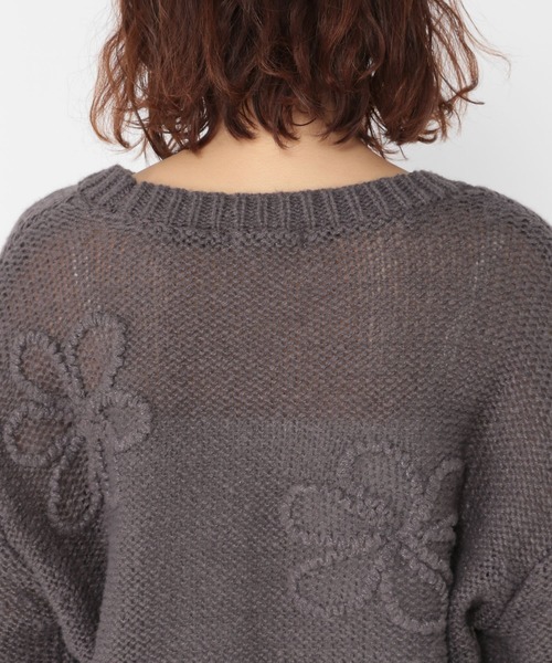 studio CLIP（スタディオクリップ）の「3ゲージクラフト刺繍フラワーニットプルオーバー（ニット/セーター・レディース・スモーク/ライトグリーン/オレンジ・FREE）」の16枚目の写真