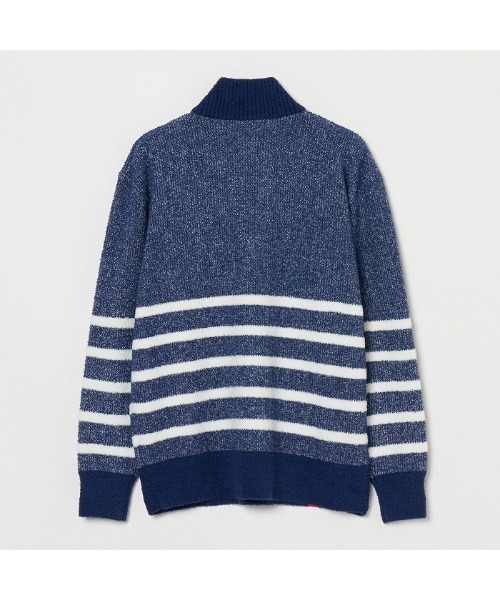 ROSASEN(ロサーセン)の「【Rosasen/GOLF】モールニット ボーダー ハーフジップハイネック(ニット/セーター・レディース・ブルー/オフホワイト・L/M)」の8枚目の写真