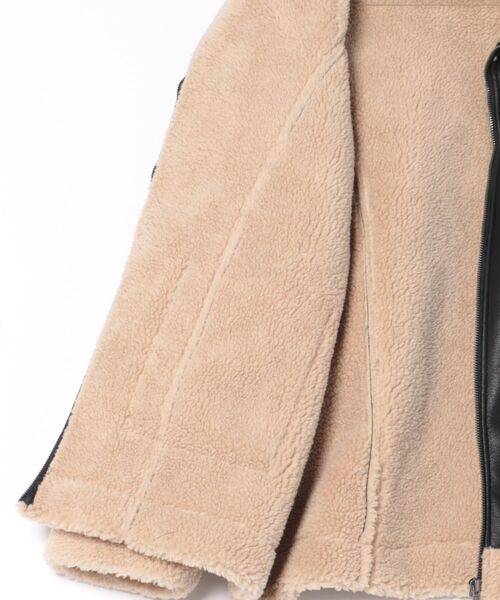 セール】《ボア切替×ビッグカラー》レディース フェイクムートン