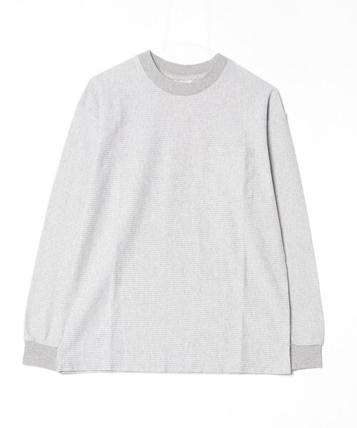 WALLA WALLA SPORT(ワラワラスポーツ)の「WALLA WALLA SPORT【ワラワラスポーツ】- US MADE JACQUARD ST POCKET TEE / ユーエス メイド ジャカード ストライプ ポケット ティー(Tシャツ/カットソー・メンズ・グレー/オリーブ/ネイビー/ブラック・X-LARGE/LARGE/MEDIUM)」の1枚目の写真