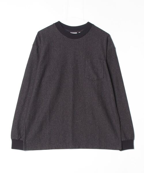 WALLA WALLA SPORT(ワラワラスポーツ)の「WALLA WALLA SPORT【ワラワラスポーツ】- US MADE JACQUARD ST POCKET TEE / ユーエス メイド ジャカード ストライプ ポケット ティー(Tシャツ/カットソー・メンズ・グレー/オリーブ/ネイビー/ブラック・X-LARGE/LARGE/MEDIUM)」の2枚目の写真