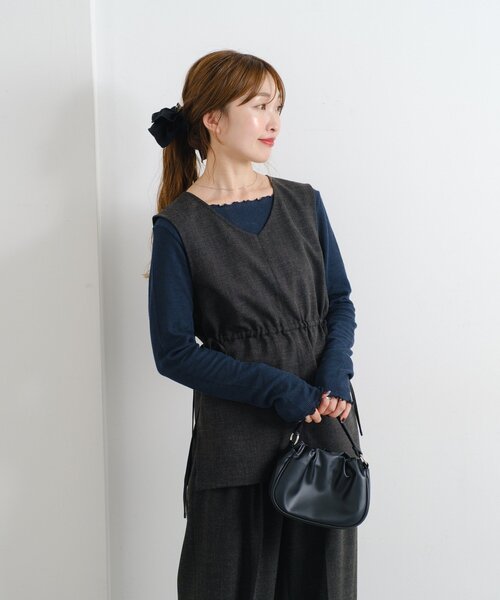 Kastane（カスタネ）の「【一部店舗限定/セットアップ対応】B 2WAYイージーベスト（その他・レディース・ブラック/ベージュ・FREE）」の3枚目の写真