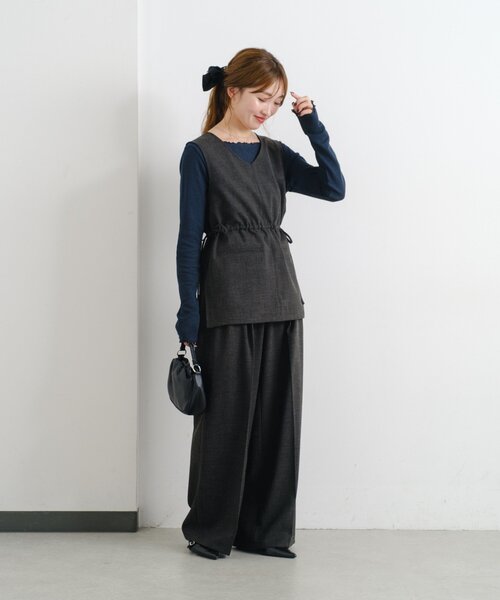 Kastane（カスタネ）の「【一部店舗限定/セットアップ対応】B 2WAYイージーベスト（その他・レディース・ブラック/ベージュ・FREE）」の6枚目の写真