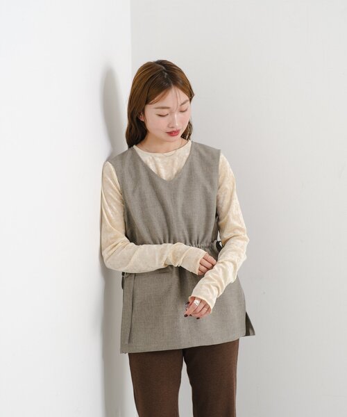 Kastane（カスタネ）の「【一部店舗限定/セットアップ対応】B 2WAYイージーベスト（その他・レディース・ブラック/ベージュ・FREE）」の13枚目の写真