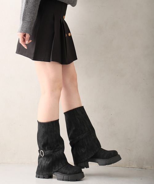 DEMETER(デメテル)の「厚底 ボリュームソール ミドル カバーブーツ(ブーツ・レディース・ブラック・M/S/LL/L)」の7枚目の写真