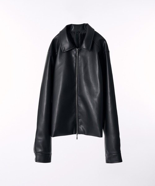 セール】2WAY DOUBLE ZIP FAKE LEATHER JACKET/2WAYダブルジップ合皮