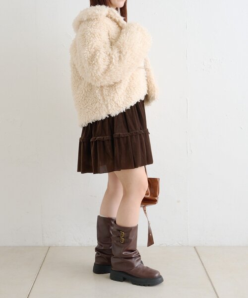 w closet（ダブルクローゼット）の「モコモコプードルアウター（その他アウター・レディース・ピンク/チャコールグレー/アイボリー・FREE）」の10枚目の写真