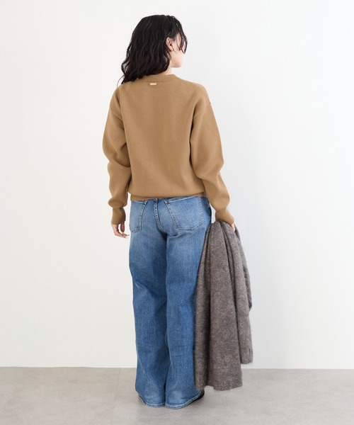 MICA&DEAL(マイカ&ディール)の「接結ニットプルオーバー(ニット/セーター・レディース・オフホワイト/チャコールグレー/キャメル/イエロー・FREE)」の22枚目の写真