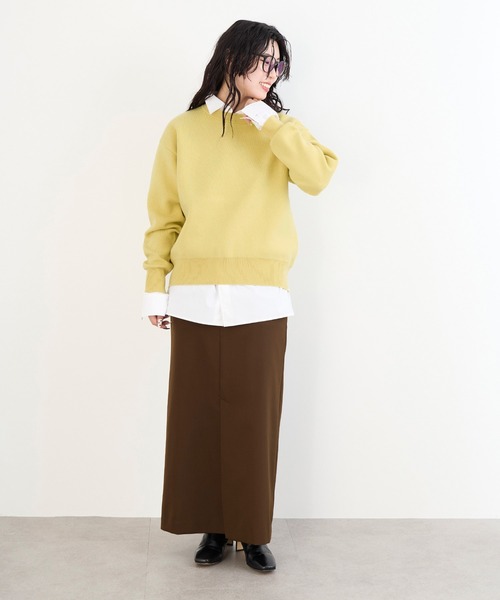 MICA&DEAL(マイカ&ディール)の「接結ニットプルオーバー(ニット/セーター・レディース・オフホワイト/チャコールグレー/キャメル/イエロー・FREE)」の13枚目の写真