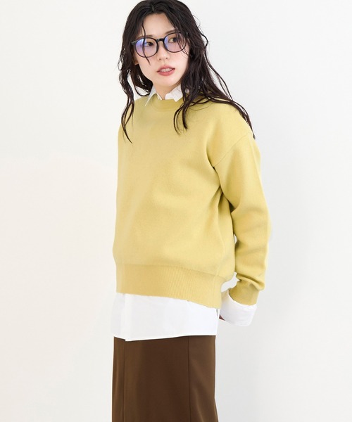 MICA&DEAL(マイカ&ディール)の「接結ニットプルオーバー(ニット/セーター・レディース・オフホワイト/チャコールグレー/キャメル/イエロー・FREE)」の15枚目の写真