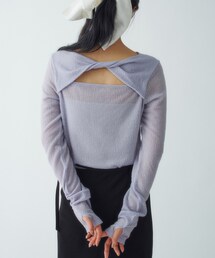 CODE A（コードエー）の「twist sheer jersey top（Tシャツ/カットソー）」