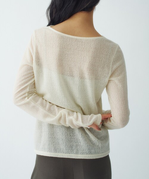 CODE A（コードエー）の「twist sheer jersey top（Tシャツ/カットソー・レディース・ライトブルー/ボルドー/オフホワイト・00）」の11枚目の写真