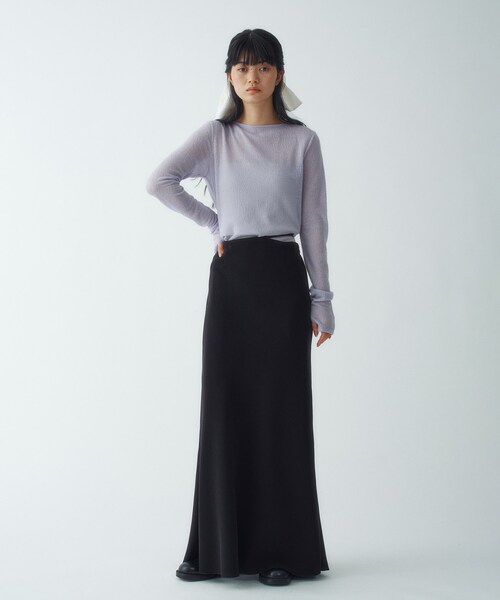 CODE A（コードエー）の「twist sheer jersey top（Tシャツ/カットソー・レディース・ライトブルー/ボルドー/オフホワイト・00）」の10枚目の写真