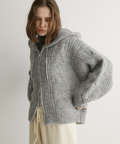 N♡プロフ必読◆リナシメント◆カシミヤ混ウール！グレー”パーカーニット N♡プロフ必読◇リナシメント◇カシミヤ混ウール！グレー”パーカー