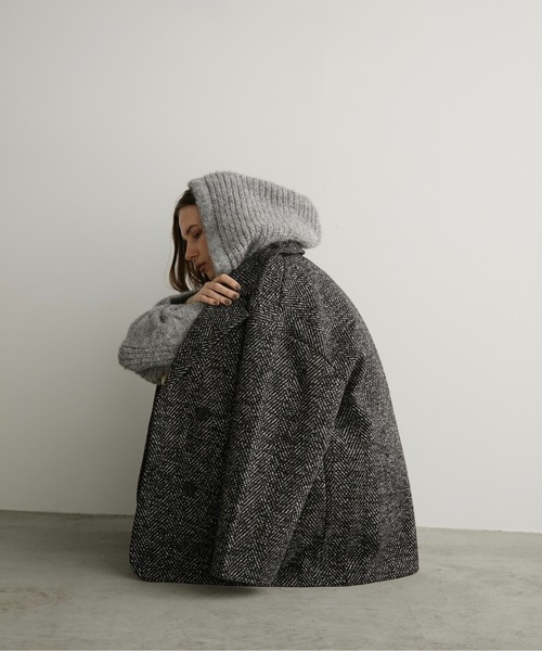 セール】ケーブル編みダブルジップニットパーカー（カーディガン