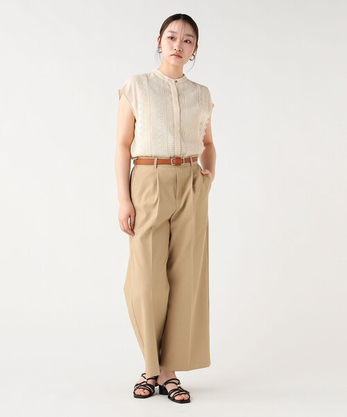 BEAMS HEART（ビームスハート）の「フロント レース フレンチ ブラウス（シャツ/ブラウス・レディース・イエロー系その他4/オフホワイト/ブラック/サックスブルー・FREE）」の10枚目の写真