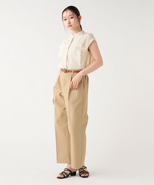 BEAMS HEART（ビームスハート）の「フロント レース フレンチ ブラウス（シャツ/ブラウス・レディース・イエロー系その他4/オフホワイト/ブラック/サックスブルー・FREE）」の7枚目の写真