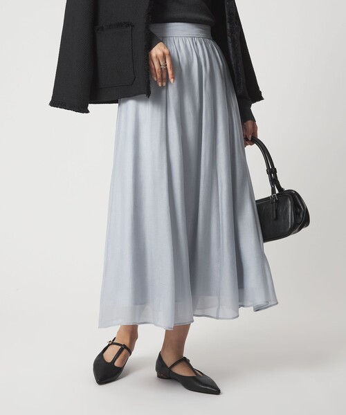 green label relaxing（グリーンレーベルリラクシング）の「［size SHORTあり］エアリーギャザー スカート（スカート・レディース・ライトブルー/ネイビー/その他1・FREE/SHORT）」の2枚目の写真