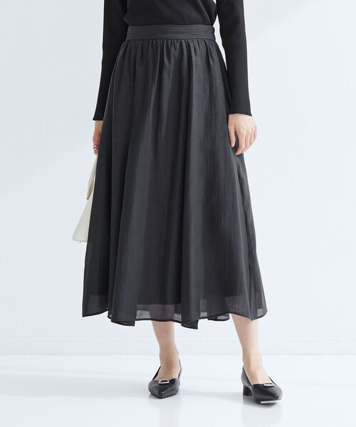 green label relaxing（グリーンレーベルリラクシング）の「［size SHORTあり］エアリーギャザー スカート（スカート・レディース・ライトブルー/ネイビー/その他1・FREE/SHORT）」の7枚目の写真