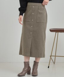 DRESKIP | 【S-LL】すらりときれい見え ベイカー風ナロースカート【SHOO WARM】(スカート)