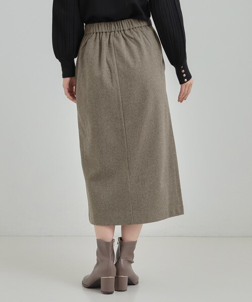 DRESKIP(ドレスキップ)の「【S-LL/あったか】すらりときれい見え ベイカー風ナロースカート(スカート・レディース・ダークブラウン系1/アイボリー/ブラック・01/02/03/04)」の5枚目の写真