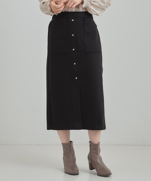 DRESKIP(ドレスキップ)の「【S-LL/あったか】すらりときれい見え ベイカー風ナロースカート(スカート・レディース・ダークブラウン系1/アイボリー/ブラック・01/02/03/04)」の8枚目の写真