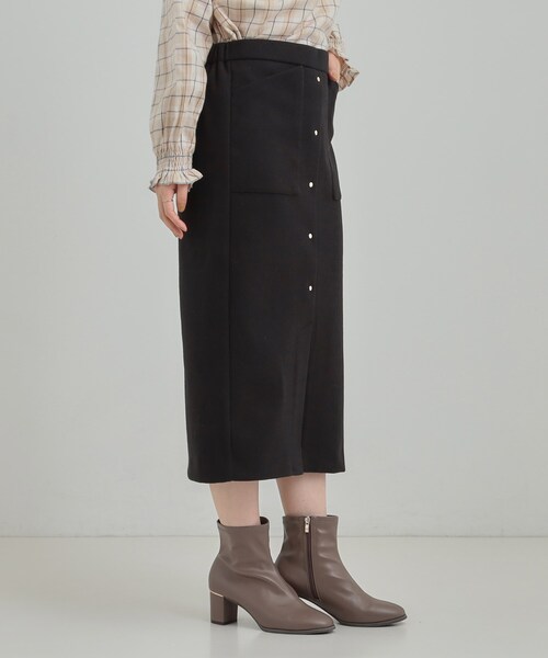 DRESKIP(ドレスキップ)の「【S-LL/あったか】すらりときれい見え ベイカー風ナロースカート(スカート・レディース・ダークブラウン系1/アイボリー/ブラック・01/02/03/04)」の9枚目の写真