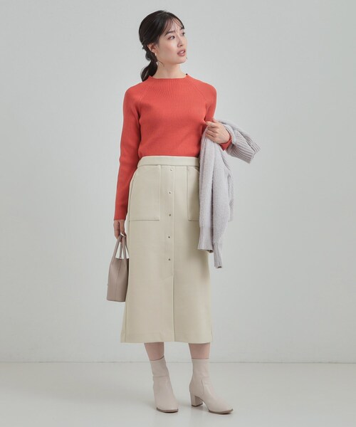 DRESKIP(ドレスキップ)の「【S-LL/あったか】すらりときれい見え ベイカー風ナロースカート(スカート・レディース・ダークブラウン系1/アイボリー/ブラック・01/02/03/04)」の14枚目の写真