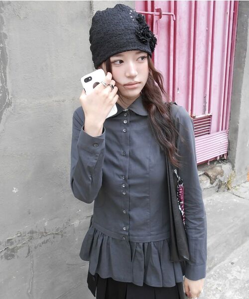 FLAREUP(フレアアップ)の「Dani Frill Shirts (FL-188_Black)(シャツ/ブラウス・レディース・ブラック・1/2)」の14枚目の写真