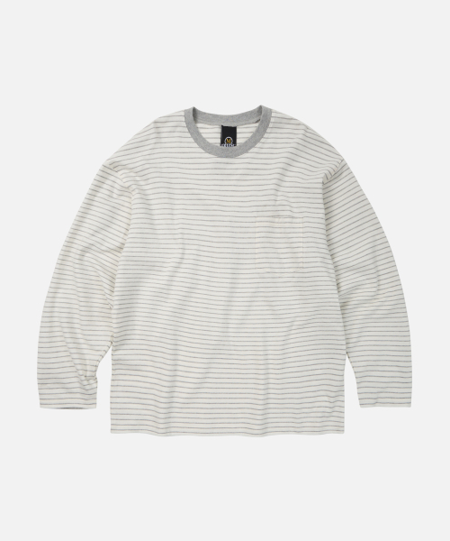 FRIZMWORKS(フリズムワークス)の「STRIPE OVERSIZED RELAX TEE 003 _ IVORY(Tシャツ/カットソー・メンズ・その他・MEDIUM/LARGE/X-LARGE/SMALL)」の2枚目の写真