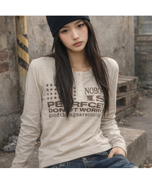 GRAVER（グレーバー）の「[ユニセックス]NOBODY ヘンリーネック ロングスリーブ Tシャツ_2カラー（Tシャツ/カットソー）」