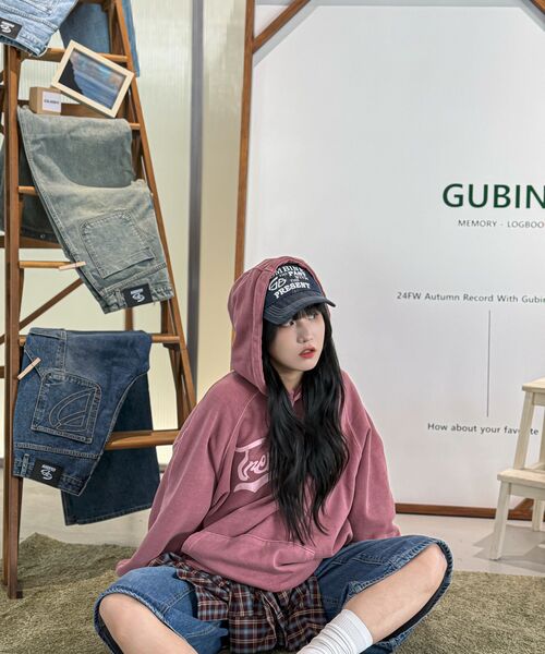 GUBIN(グビン)の「ピグメントウェーブロゴフードパーカー - インディピンク(パーカー・レディース・その他・SMALL/MEDIUM/LARGE)」の11枚目の写真