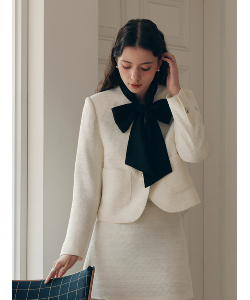 クリーミーツイードジャケット / クリーム（テーラードジャケット
