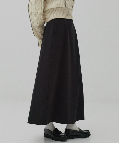 PUBLIC TOKYO（パブリックトウキョウ）の「ラップフレアスカート（スカート・レディース・ブラック/モカ・1/2）」の10枚目の写真