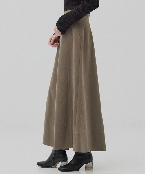 PUBLIC TOKYO（パブリックトウキョウ）の「ラップフレアスカート（スカート・レディース・ブラック/モカ・1/2）」の11枚目の写真