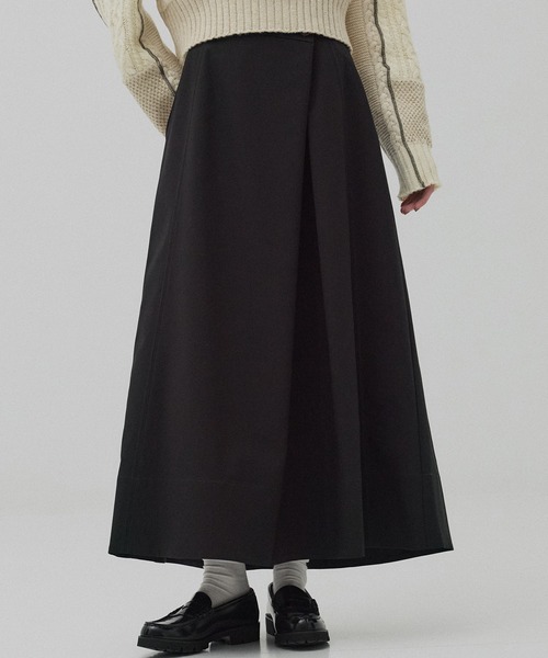 PUBLIC TOKYO（パブリックトウキョウ）の「ラップフレアスカート（スカート・レディース・ブラック/モカ・1/2）」の7枚目の写真