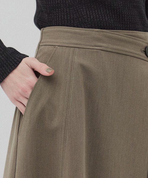 PUBLIC TOKYO（パブリックトウキョウ）の「ラップフレアスカート（スカート・レディース・ブラック/モカ・1/2）」の17枚目の写真