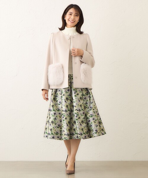 TO BE CHIC（トゥー ビー シック）の「ファーコンビ アンゴラウールコート（その他アウター・レディース・ピンク系その他2/ブラック・40/42）」の9枚目の写真