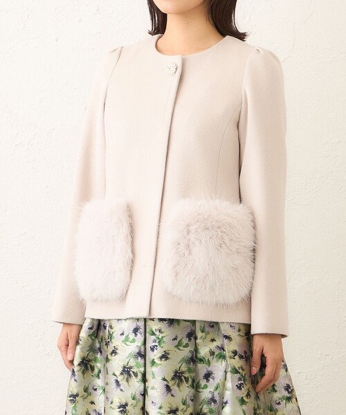 TO BE CHIC（トゥー ビー シック）の「ファーコンビ アンゴラウールコート（その他アウター・レディース・ピンク系その他2/ブラック・40/42）」の11枚目の写真