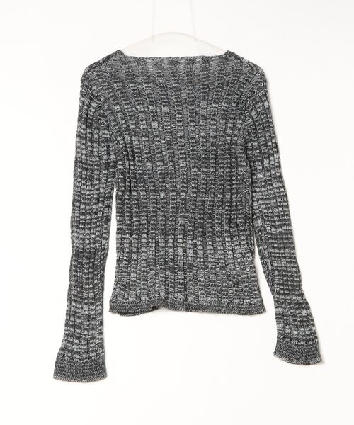 Vini（ヴィニ）の「透け編みニットトップス（ニット/セーター・レディース・イエロー/ブラック・ONESIZE）」の5枚目の写真