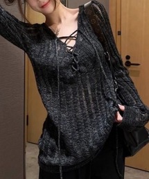 Vini | 透け編みニットトップス(ニット/セーター)